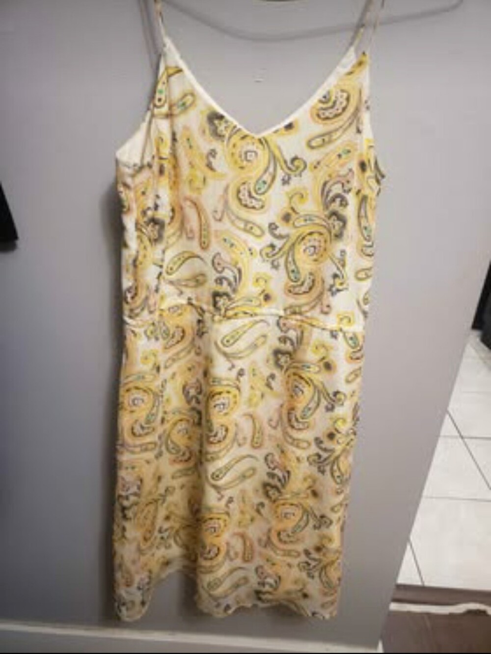 Vero Moda Yellow Paisley Slip Midi Dress